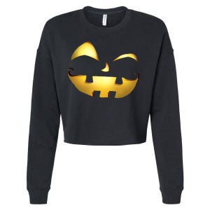 Silly Cool Jack O Lantern Face Cropped Pullover Crew