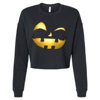 Silly Cool Jack O Lantern Face Cropped Pullover Crew