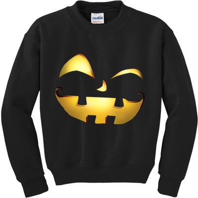 Silly Cool Jack O Lantern Face Kids Sweatshirt