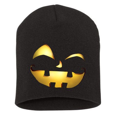 Silly Cool Jack O Lantern Face Short Acrylic Beanie