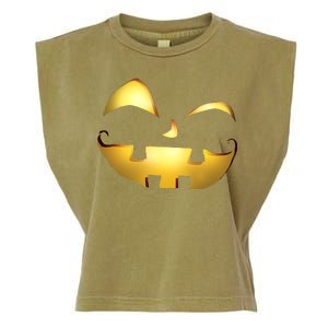 Silly Cool Jack O Lantern Face Garment-Dyed Women's Muscle Tee