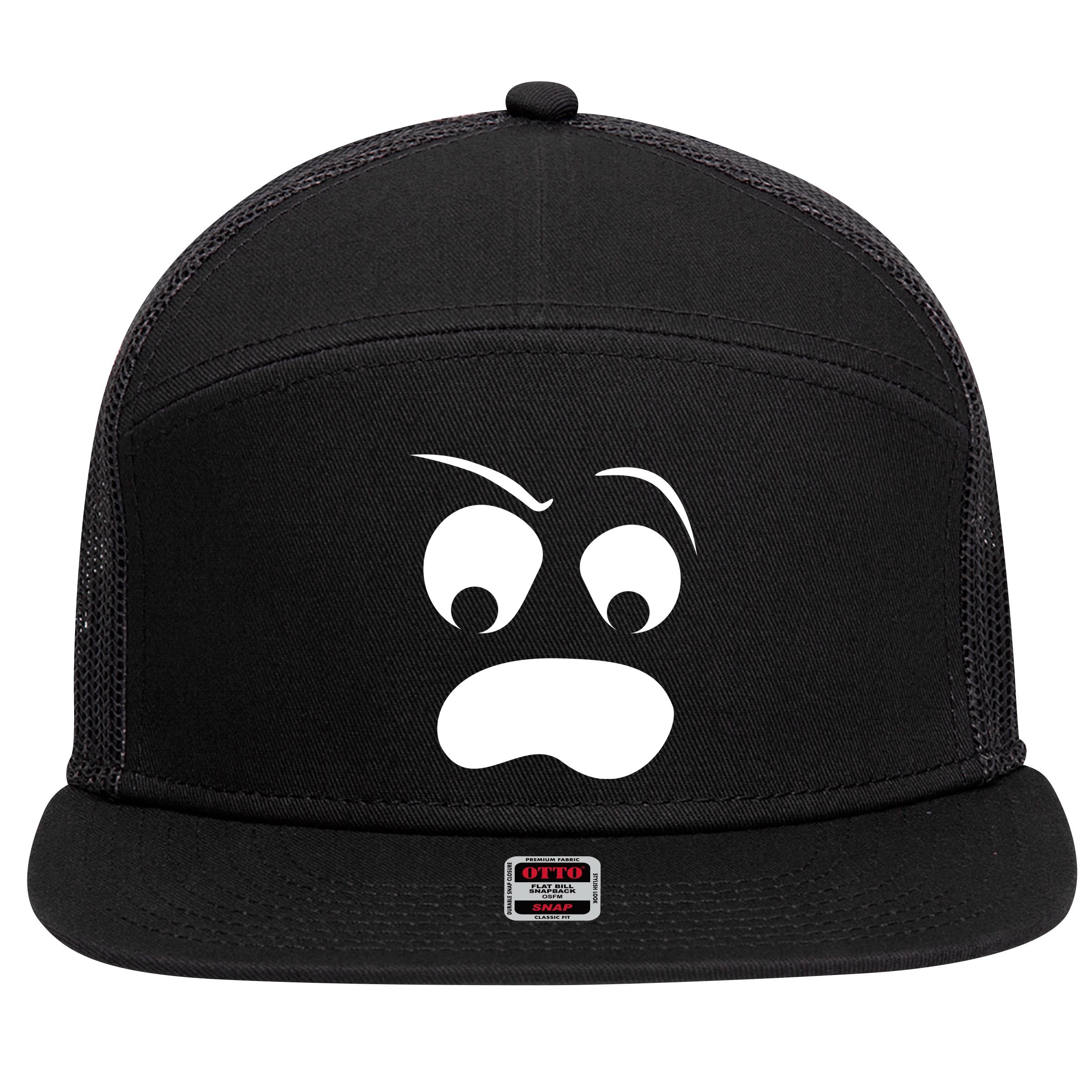 Silly Ghost Face 7 Panel Mesh Trucker Snapback Hat
