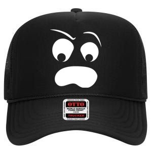 Silly Ghost Face High Crown Mesh Back Trucker Hat