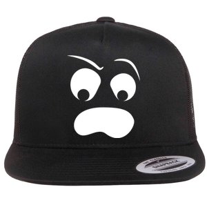 Silly Ghost Face Flat Bill Trucker Hat