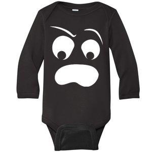 Silly Ghost Face Baby Long Sleeve Bodysuit