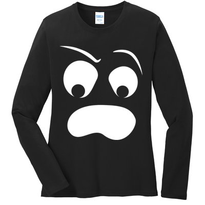 Silly Ghost Face Ladies Long Sleeve Shirt