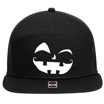 Silly Jack O' Lantern Face 7 Panel Mesh Trucker Snapback Hat