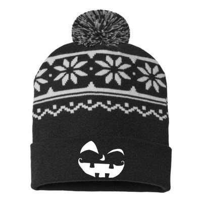 Silly Jack O' Lantern Face USA-Made Snowflake Beanie