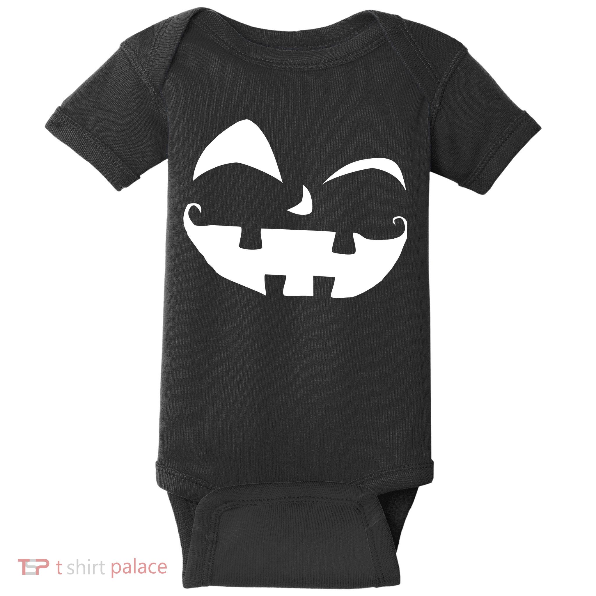 Silly Jack O' Lantern Face Baby Bodysuit