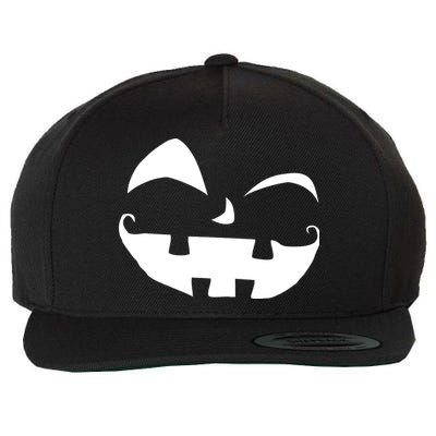 Silly Jack O' Lantern Face Wool Snapback Cap