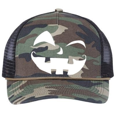 Silly Jack O' Lantern Face Retro Rope Trucker Hat Cap