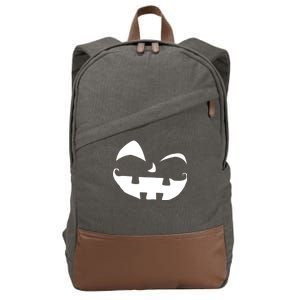 Silly Jack O' Lantern Face Cotton Canvas Backpack