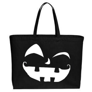 Silly Jack O' Lantern Face Cotton Canvas Jumbo Tote