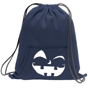 Silly Jack O' Lantern Face Sweatshirt Cinch Pack Bag