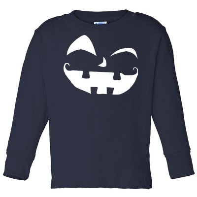 Silly Jack O' Lantern Face Toddler Long Sleeve Shirt