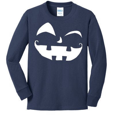 Silly Jack O' Lantern Face Kids Long Sleeve Shirt