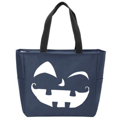 Silly Jack O' Lantern Face Zip Tote Bag