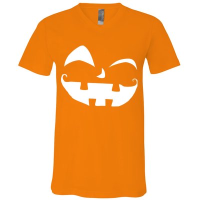Silly Jack O' Lantern Face V-Neck T-Shirt