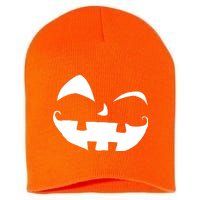 Silly Jack O' Lantern Face Short Acrylic Beanie