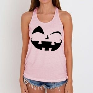 Silly Jack O' Lantern Face Women's Knotted Racerback Tank