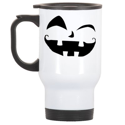 Silly Jack O' Lantern Face Stainless Steel Travel Mug