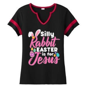 Silly Rabbit Easter Is For Jesus Ladies Halftime Notch Neck Tee