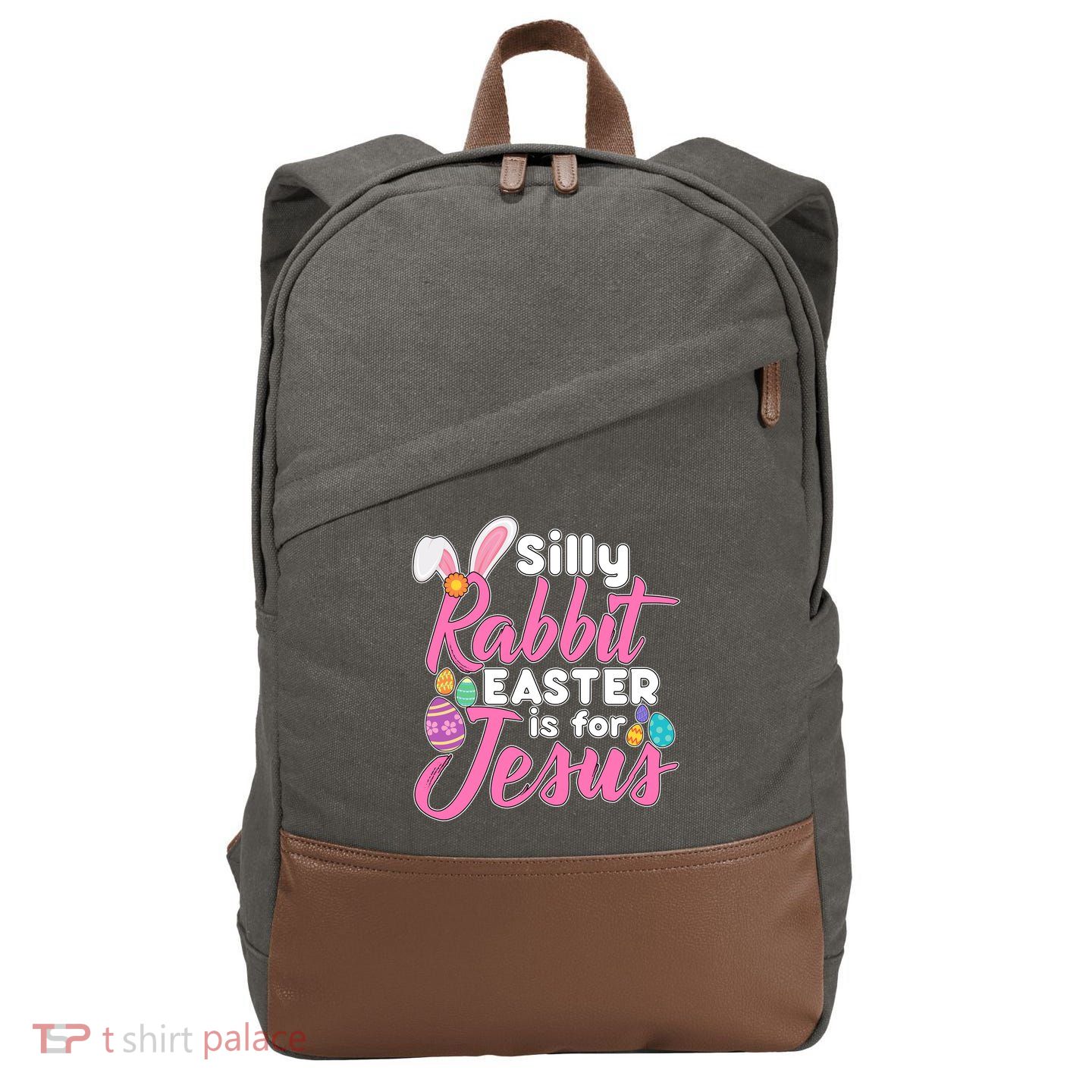 Silly Rabbit Easter Is For Jesus Cotton Canvas Backpack