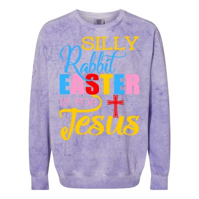 Silly Rabbit Easter is For Jesus Colorful Cross Colorblast Crewneck Sweatshirt