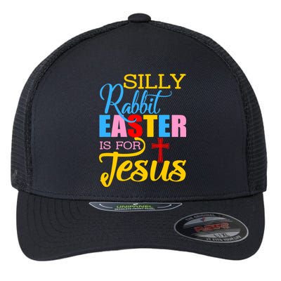 Silly Rabbit Easter is For Jesus Colorful Cross Flexfit Unipanel Trucker Cap