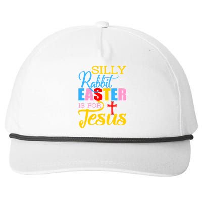 Silly Rabbit Easter is For Jesus Colorful Cross Snapback Five-Panel Rope Hat