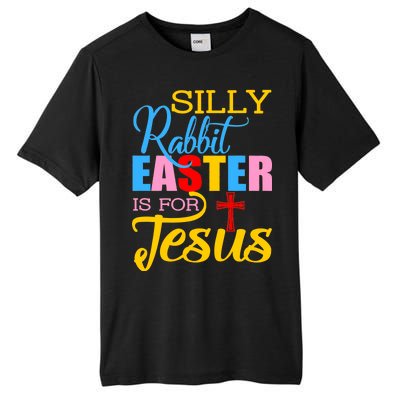 Silly Rabbit Easter is For Jesus Colorful Cross Tall Fusion ChromaSoft Performance T-Shirt