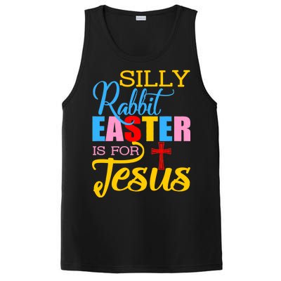 Silly Rabbit Easter is For Jesus Colorful Cross PosiCharge Competitor Tank