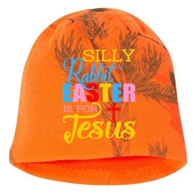 Silly Rabbit Easter is For Jesus Colorful Cross Kati - Camo Knit Beanie