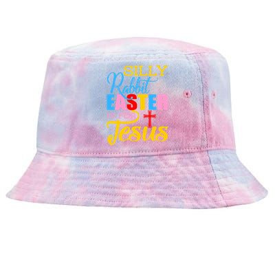 Silly Rabbit Easter is For Jesus Colorful Cross Tie-Dyed Bucket Hat