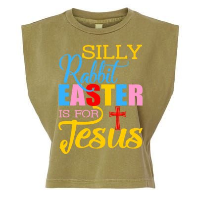 Silly Rabbit Easter is For Jesus Colorful Cross Garment-Dyed Women's Muscle Tee