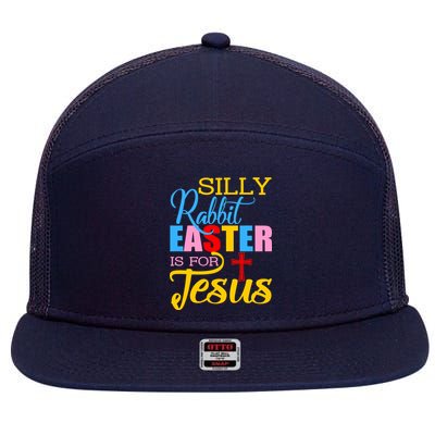 Silly Rabbit Easter is For Jesus Colorful Cross 7 Panel Mesh Trucker Snapback Hat