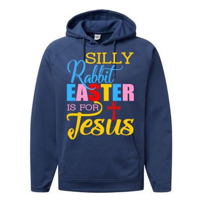 Silly Rabbit Easter is For Jesus Colorful Cross Performance Fleece Hoodie