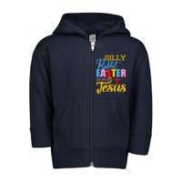 Silly Rabbit Easter is For Jesus Colorful Cross Toddler Zip Fleece Hoodie