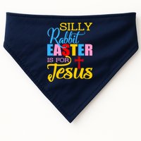 Silly Rabbit Easter is For Jesus Colorful Cross USA-Made Doggie Bandana