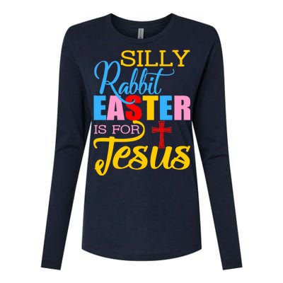 Silly Rabbit Easter is For Jesus Colorful Cross Womens Cotton Relaxed Long Sleeve T-Shirt