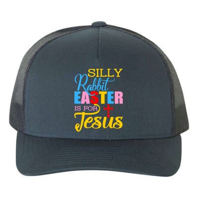 Silly Rabbit Easter is For Jesus Colorful Cross Yupoong Adult 5-Panel Trucker Hat