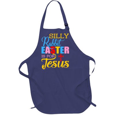 Silly Rabbit Easter is For Jesus Colorful Cross Full-Length Apron With Pockets