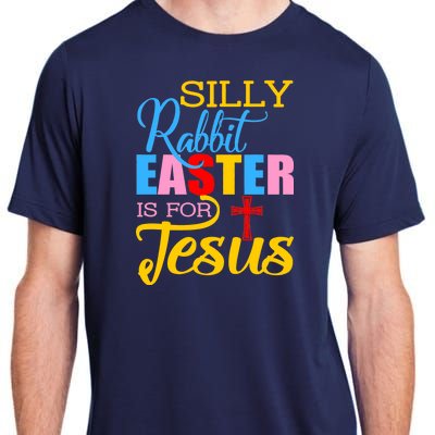 Silly Rabbit Easter is For Jesus Colorful Cross Adult ChromaSoft Performance T-Shirt