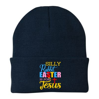 Silly Rabbit Easter is For Jesus Colorful Cross Knit Cap Winter Beanie