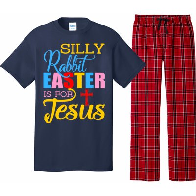 Silly Rabbit Easter is For Jesus Colorful Cross Pajama Set