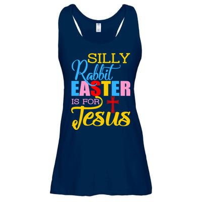 Silly Rabbit Easter is For Jesus Colorful Cross Ladies Essential Flowy Tank