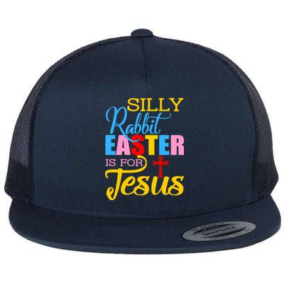 Silly Rabbit Easter is For Jesus Colorful Cross Flat Bill Trucker Hat