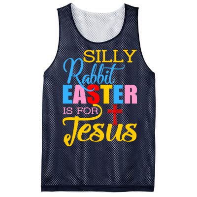 Silly Rabbit Easter is For Jesus Colorful Cross Mesh Reversible Basketball Jersey Tank