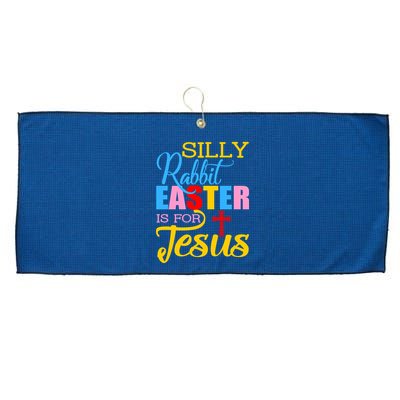 Silly Rabbit Easter is For Jesus Colorful Cross Large Microfiber Waffle Golf Towel