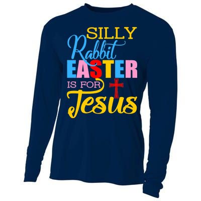 Silly Rabbit Easter is For Jesus Colorful Cross Cooling Performance Long Sleeve Crew